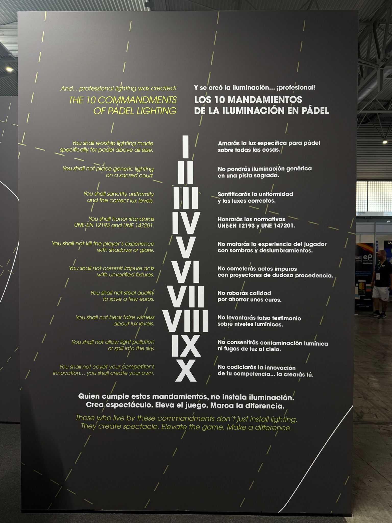 1O MANDAMIENTOS DE LA ILUMINACION EN EL PADEL